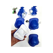 Çocuk Dizlik Dirsek El Koruyucu Set Güvenlik Aksesuarları Dizlik Dirseklik El Koruma 4-12 Yaş 29x19 - 19x35 / Mavi Mavi