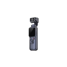 Smate 4k Pocket Camera Profesyonel Vlog Kamerası Gimbal Özellikli Titreşim Önleyici Otomatik Dönüş Ve Yüz Takibi Siyah