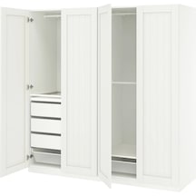 Ikea Beyaz Geniş Kapaklı Gardırop 200x60x201 Cm