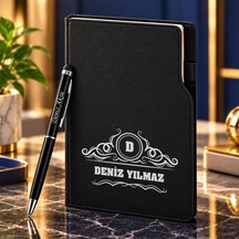 Bk Gift Kişiye Özel 374 Termo Deri Tarihli Ajanda & Siyah Touch Pen Tükenmez Kalem-14 38568127