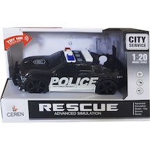 Ctoy Işıklı ve Sesli Sürtmeli Polis Arabası (Karışık Renk)1:20