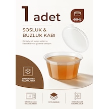60 Ml Sızdırmaz Mini Saklama Kabı Sosluk Buzluk Kabı Mıt1363 Şeffaf
