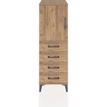 Hyperion Dolap 2 Raflı 4 Çekmeceli Tek Kapaklı 44x44x134 Çam-çam Çam