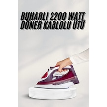 Yeni Nesil Kırmızı Buharlı Ütü 2200 Watt Seramik Tabanlı Yüksek Buhar Gücü