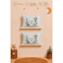 İsme Özel Erkek Bebek 2'li Yastık Kılıfı 35x45 Cm %100 Pamuk Organik Baskılı İsimli Bebek Hediyesi 1042y2