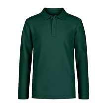 Tezzgelsin Erkek Çocuk Uzun Kol Polo Yaka Okul T-shirt Haki Yeşil