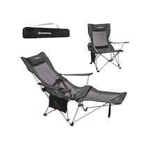 Kingcamp Wıllow Aerocomfort Lounge 4 Pozisyonlu Yatabilen Kamp Sandalyesi Gri - Siyah