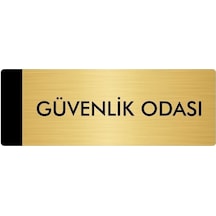 Metal Yönlendirme Levhası, Departman Kapı Isimliği Güvenlik Odası 7x20 Cm Altın Renk