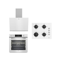 Beko BFC 631 B - BOCD T 6510 EB - BDE 6062 B Buhar Destekli Beyaz Ankastre Set