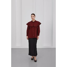 Storm Wear Yaka Detaylı Kadın Gömlek Kırmızı