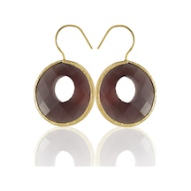 Kadir Jewellery 22 Ayar Altın Kaplama Kadın Taşlı Küpe -el İşçiliği Ve Hipoalerjenik Küpe Kehribar