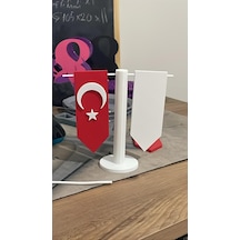 Bezos Masaüstü Standlı Türk Bayrağı Dekoru Ofis Ve Masa Süsü Pro Çok Renkli