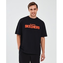 Skechers Graphic T-Shirt M Short Sleeve Erkek Siyah Tshirt S241070-001