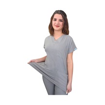 Gri Likralı Üst Forma