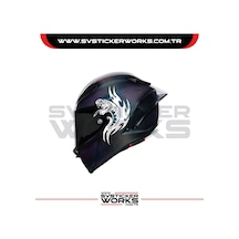 Yılan Sticker Kask Sticker Kasklar Uyumlu Tek Yön 1 Adet Beyaz