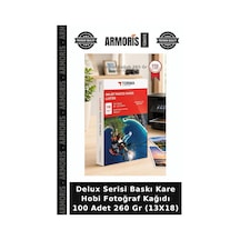 Delux Serisi Baskı Kare Hobi Fotoğraf Kağıdı 100 Adet 260 Gr 13x18