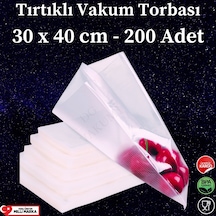 Tırtıklı Vakum Makinesi Poşeti Torbası - 30X40 Cm - 200  Adet