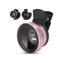 2 Si 1 Arada Klipsli Telefon Kamera Lensi 0.45x Ultra Geniş Açı 10x Makro 37mm Evrensel 49mm Uv Port Rose Gold Diğer