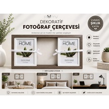 Pionny 3 Fotoğraflı Büyük Boy Sürgülü Dekoratif Ahşap Çerçeve 13x18 Cm Koyu Kahve