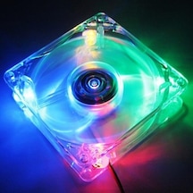 8025 Şeffaf 8cm Led Işıklı Pc Bilgisayar Kasası Soğutucu İçin Şasi Soğutma Fanı