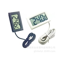 Hfambition Suyun Sıcaklığını Ölçmek İçin Sulu Sondalı Dijital Termometre - Akvaryum, Buzdolabı İçin 1 Metre Siyah Su Geçirmez