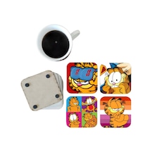 Garfield Dekoratif Ahşap Bardak Altlığı Seti 0110 Çok Renkli