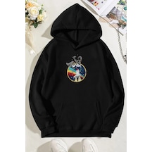 Tarzsokak Unisex Nasa Baskılı Sweatshirt Kp-beyaz-gemı Siyah