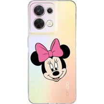 Huawei Reno 8 Uyumlu Kamera Korumalı Kapak Minnie Mouse Tasarımlı Şeffaf Silikon Kılıf Şeffaf