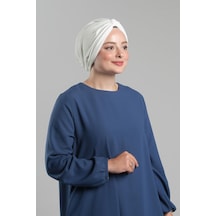 Krem Pratik Hazır Geçmeli Tesettür Bone Sandy Pileli Salaş 2121 40 Krem