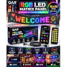 Led Matrix Panel Bluetooth Telefon Kontrollü Programlanabilir Yazı Resim Animasyon Gösteren Rgb Led Ekran Panosu Siyah