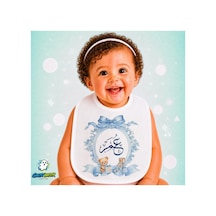 Ayıcıklı Keten Bebek Mama Önlüğü Yumuşak - Emici - Yıkanabilir - Özel Tasarım P006 Çok Renkli