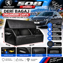 Peugeot 508 Uyumlu Oto Bagaj Organizeri Deri Bagaj Kutu Çanta 1