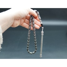 Kapsül Kesim Nakış İşlemeli Oltu Taşı Tesbih Sk000155