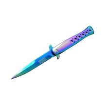 Tac-force 1111-d Titanyum Gökkuşağı Kamp Çakı 23 Cm - Metal Sap, Yarı Otomatik