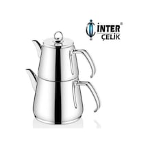 Inter Çelik Hanzade Aile Boyu Çaydanlık Sade Çelik