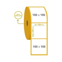 100MM X 100MM Kuşe Etiket 400'lü 10 Rulo