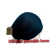 Dikişsiz Bone Düz Fırfırsız İç Bone Tesettür Hijab Siyah Önü Dikişsiz Pamuklu Çok Renkli