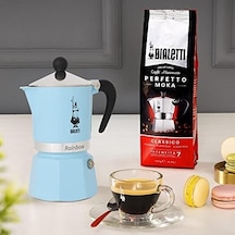 -: 6 Cups Ocak Üstü Espresso Pişirici - 250ml - Açık Mavi Renk - Alüminyum Gövde - Patentli Güvenlik Valfi - Tüm Ocak Türleri İçin Uygundur İndüksiyon Hariç Aeropress
