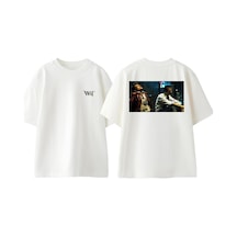 Thewert Fight Club 10 Tasarım Sırt Baskılı Pamuk Beyaz Oversize T-shirt