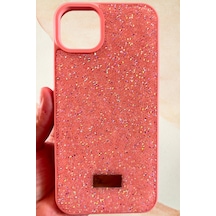 İphone 14 Plus / 15 Plus Yıldız Tozu Premium Pembe Silikon Kılıf