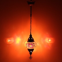 Dekoratif MOZAİK GECE LAMBASI FAS TARZI TEKLİ AVİZE TAVAN LAMBASI