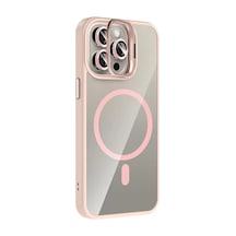 Joko Apple Uyumlu iPhone 15 Pro Max Uyumlu Remim Lensli Magsafe Standlı Kapak - Pembe