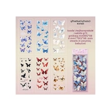 6 Sayfa 118 Adet Şeffaf Kelebek Sticker Seti, Bullet Journal İçin Abanoz
