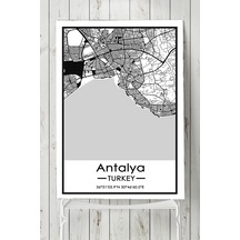 Antalya Harita Dekoratif Tasarım Poster