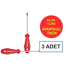 Sgs Sgs1036 Red Serisi 5x150 Mm Yıldız Tornavida 3 Adet