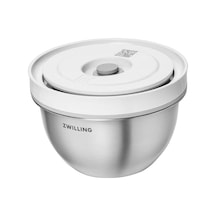 Fresh & Save Bowls Vakumlu Saklama Kabı, S, 12 Santimetre, Paslanmaz Çelik, Metalik Gri Açık Ahşap