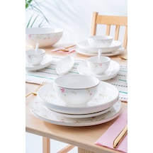 Acar Hadley 6 Kişilik 45 Parça Porselen Yemek Takımı Renkli