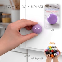Sert Plastik Düğme Yuvarlak Top Lila Dolap Mobilya Mutfak Dolabı Çekmece Kulbu Kulpu Kulplar