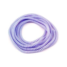Şarj Aleti Kablosu Koruyucu Spiral Sarma Kılıf, Kordon Koruma İçin Eflatun
