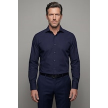 Bisse Modern Fit Klasik Yaka Lacivert Cepsiz Erkek Gömlek Gmkls4kc242058 D39